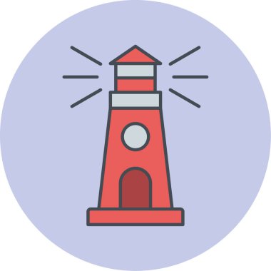 Deniz feneri. Web simgesi basit illüstrasyon