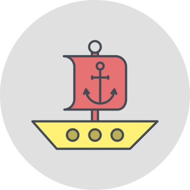 Gemi simgesi vektör illüstrasyonu