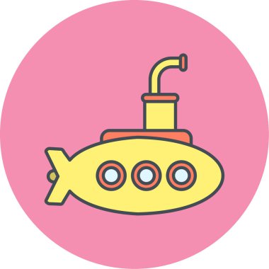 Denizaltı. Web simgesi basit illüstrasyon