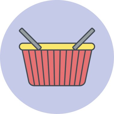 Alışveriş sepeti simgesi, vektör illüstrasyonu