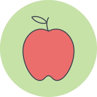 Elma. Web simgesi basit illüstrasyon