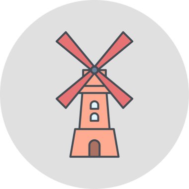 Yel değirmeni simgesi beyaz arkaplanda izole edilmiş. geleneksel sembol