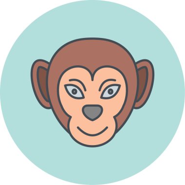 Şirin bir çizgi film maymunun vektör çizimi