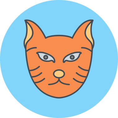Kedi. Web simgesi basit illüstrasyon