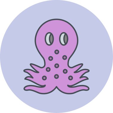 Ahtapot. Web simgesi basit illüstrasyon