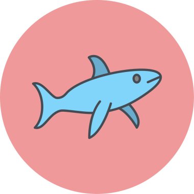 Balık. Web simgesi basit illüstrasyon