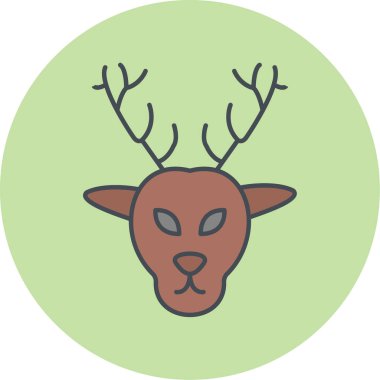 Geyik. Web simgesi basit illüstrasyon