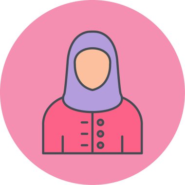 Müslüman kadının simge vektör çizim