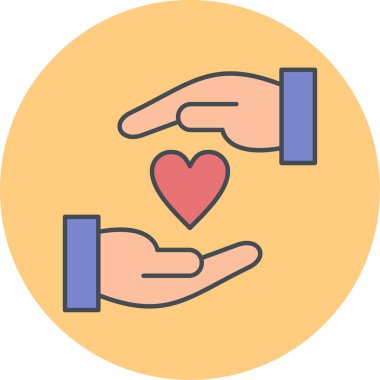 Hayırseverlik ve bağış ikonu. vektör illüstrasyonu