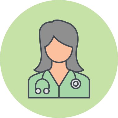 Doktor. Web simgesi basit illüstrasyon