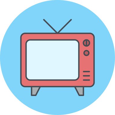 Soyut arkaplanda televizyon simgesi izole edildi