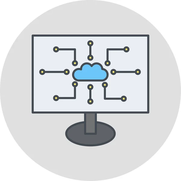 Vector Illustration Online Cloud Icon — Image vectorielle