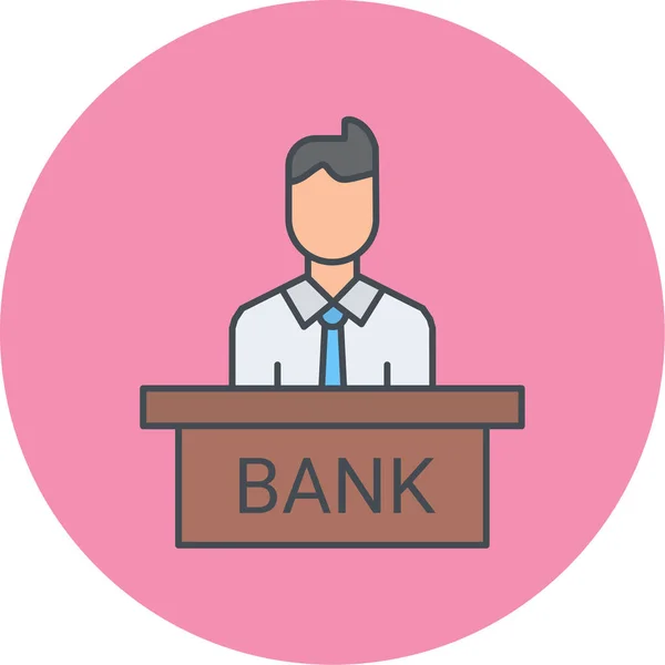 Bank Flad Ikon Vektor Illustration – Stock-vektor