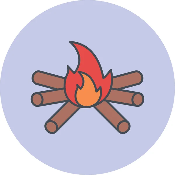 Campfire Icono Vector Ilustración — Vector de stock