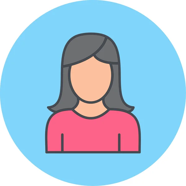 Woman Avatar Icon Female Person Profile Symbol Flat Design Vector — Image vectorielle