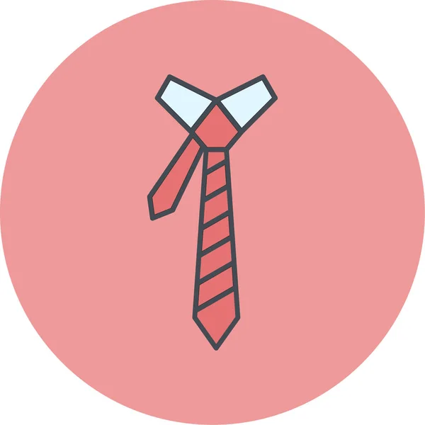 Cravate Vecteur Icône Couleur Plate — Image vectorielle