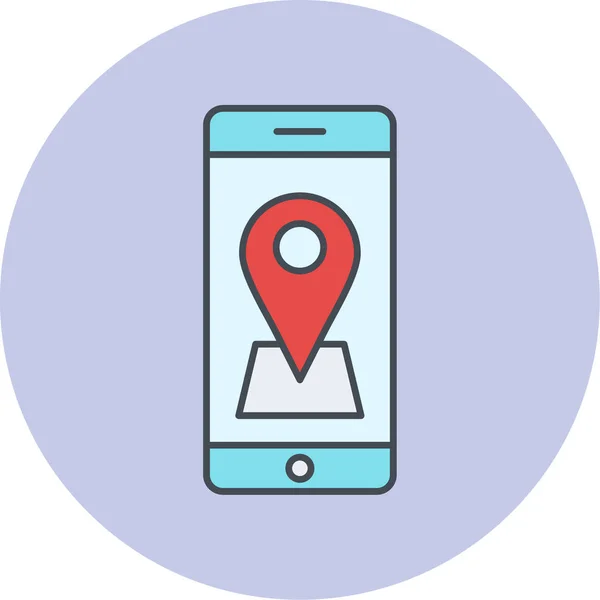 Mobile Location Web Icon Simple Illustration — Vector de stock