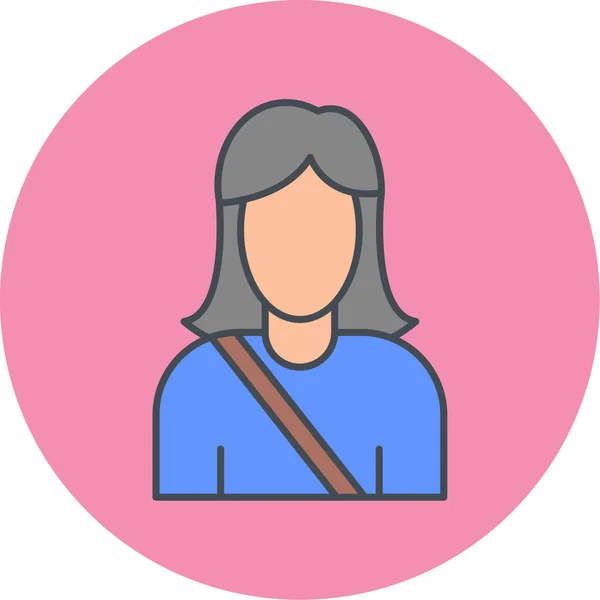 Женщина Аватар Значок Простая Иллюстрация Женских Векторных Иконок Человека Сети — стоковый вектор