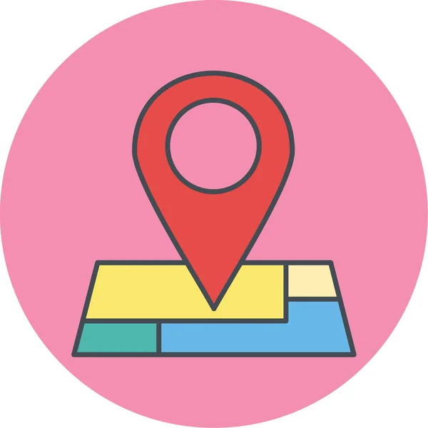 Icono Pin Mapa Símbolo Marcador Ubicación Estilo Diseño Plano — Archivo Imágenes Vectoriales