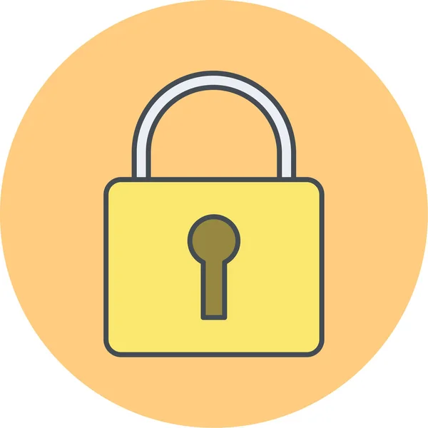 Lock Icon Flat Style Isolated White Background Padlock Symbol Vector — Wektor stockowy