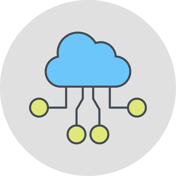 Cloud Computing Simple Illustration — Stock Vector