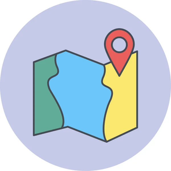 Mapa Icono Web Ilustración Simple — Archivo Imágenes Vectoriales