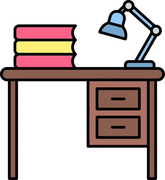 Desk Lamp Icon Simple Illustration Bookshelf Vector Icons Web Design — 스톡 벡터