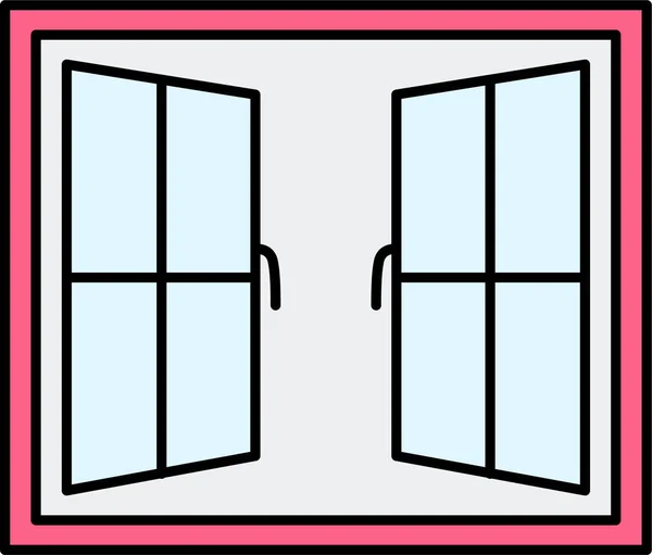 Icono Ventana Aislado Sobre Fondo Blanco Ilustración Vectorial — Vector de stock