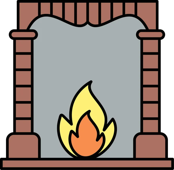 Fireplace Web Icon Simple Illustration — Stock Vector