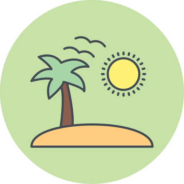 Tropische Insel Ikone Trendigen Stil Isoliert Hintergrund — Stockvektor