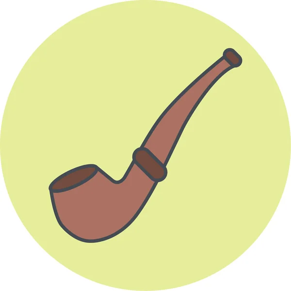 Vector Illustration Single Smoking Pipe — Stock Vector