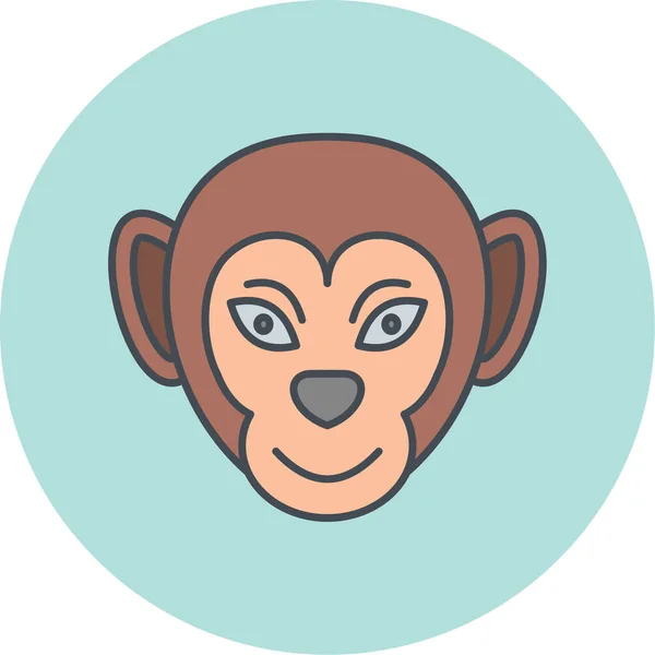Vector Illustration Cute Cartoon Monkey — Stock Vector