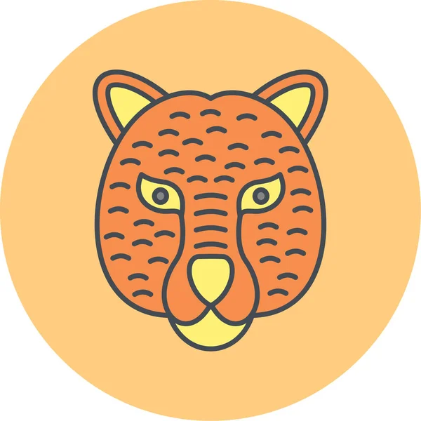 Tigre Ícone Web Ilustração Simples — Vetor de Stock