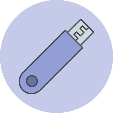 USB flash disk simgesi. vektör illüstrasyonu