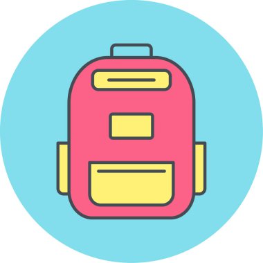 sırt çantası simgesi vektör illüstrasyonu