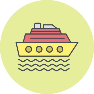 Gemi simgesinin vektör illüstrasyonu