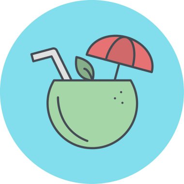 Bir kokteylin tek bir simgesinin vektör çizimi