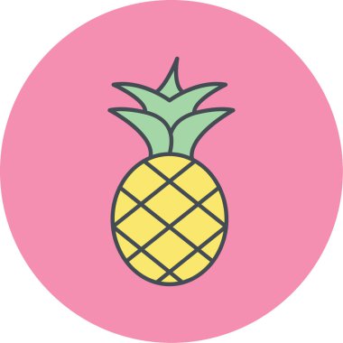 ananas vektör simgesi modern illüstrasyon