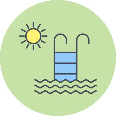 Yüzme havuzu simgesinin vektör illüstrasyonu