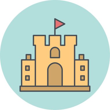 Şato. Web simgesi basit illüstrasyon