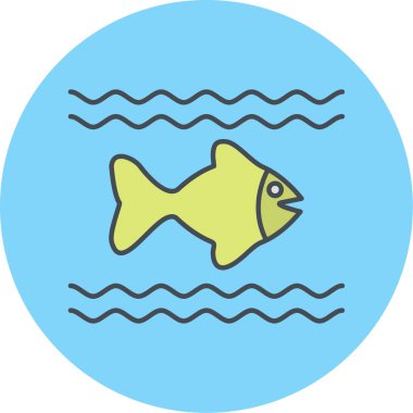 balık simgesi vektör illüstrasyonu