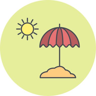 Güneş şemsiyesi ikonu. vektör illüstrasyonu.