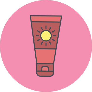 Güneş kremi vektör simgesi tasarımı, düzenlenebilir