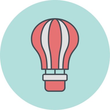 Sıcak hava balonu ikonu. Web tasarımı için aerostat vektör sembolünün basit bir çizimi