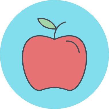 Elma. Web simgesi basit illüstrasyon