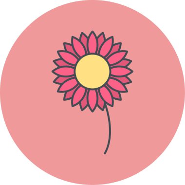 Çiçek. Web simgesi basit illüstrasyon