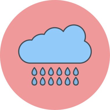 Yağmurlu hava ikonu vektör illüstrasyonu
