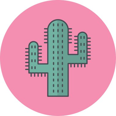 Kaktüs Simgesi Moda Tarzı İzole Arkaplan