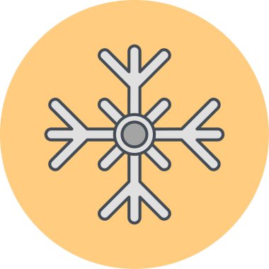 Yılbaşı kar tanesi simgesi, vektör illüstrasyonu