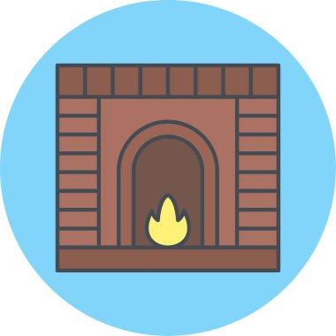 şömine simgesi vektör illüstrasyonu